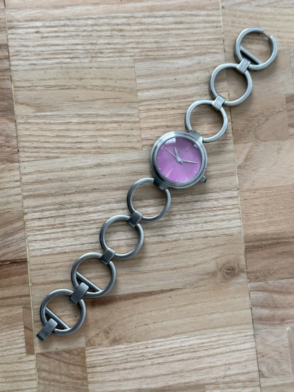 Android USA Rare Ladies Watch Purple Dial Stainless Bracelet New Battery